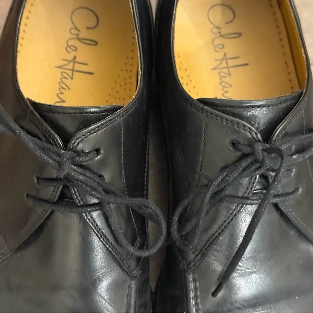 Cole Haan Black Leather Oxford Dress Shoes Moc Toe Lace Up Men’s Size 9D
